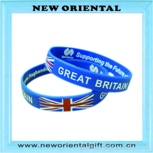 2014 custom factory printing silicone bracelet